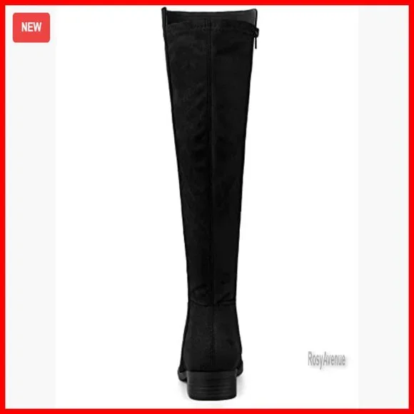 Knee High Boots with Chunky Heels and Side Zipper - Picture 4 of 7